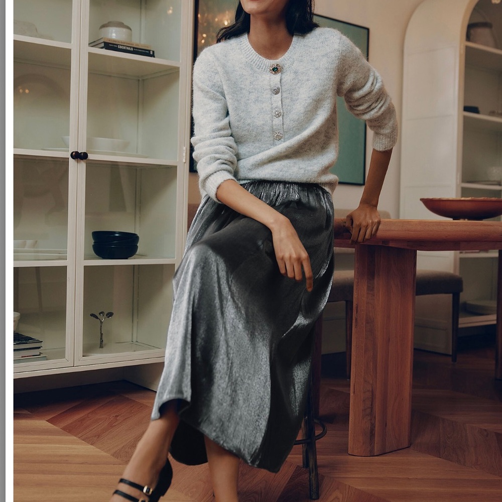 Simons Silver Maxi Skirt